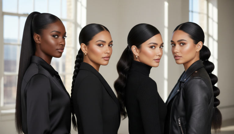 20 Sleek Black Ponytail Hairstyles for Women Over 20