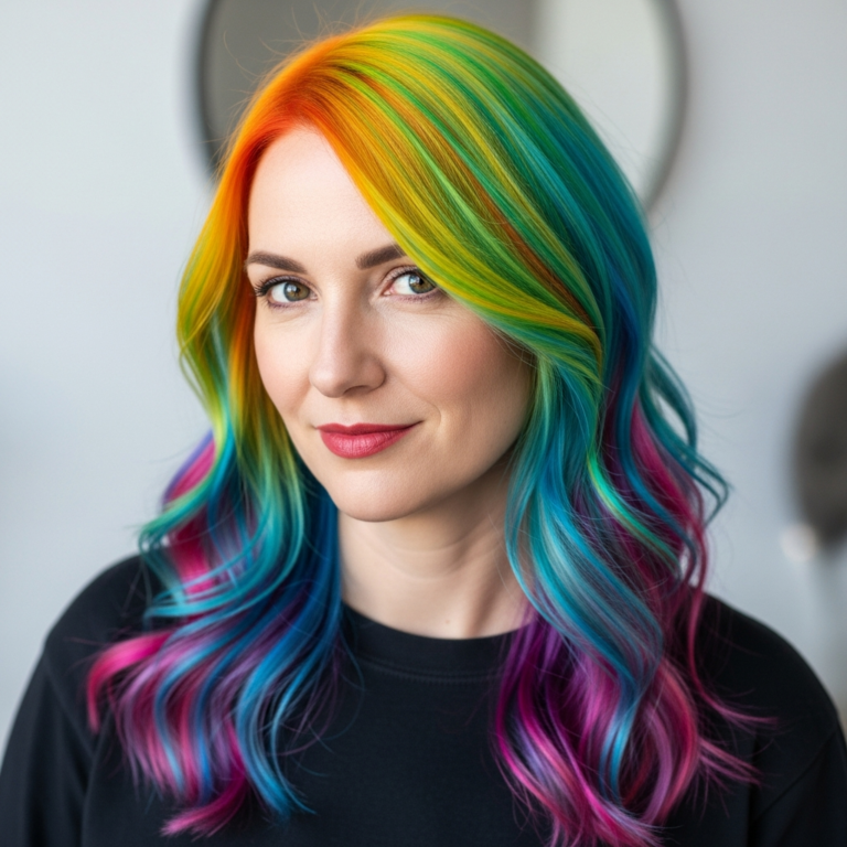 20 Rainbow Hair Color Ideas for Women Over 20