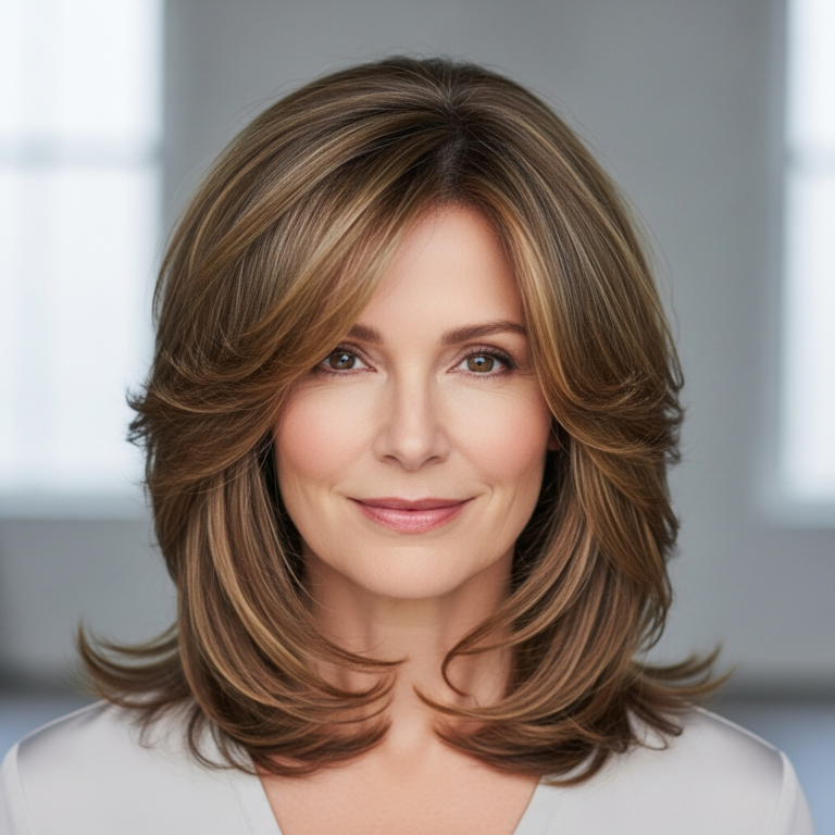 22 Shoulder Length Layered Haircuts for Women Over 30