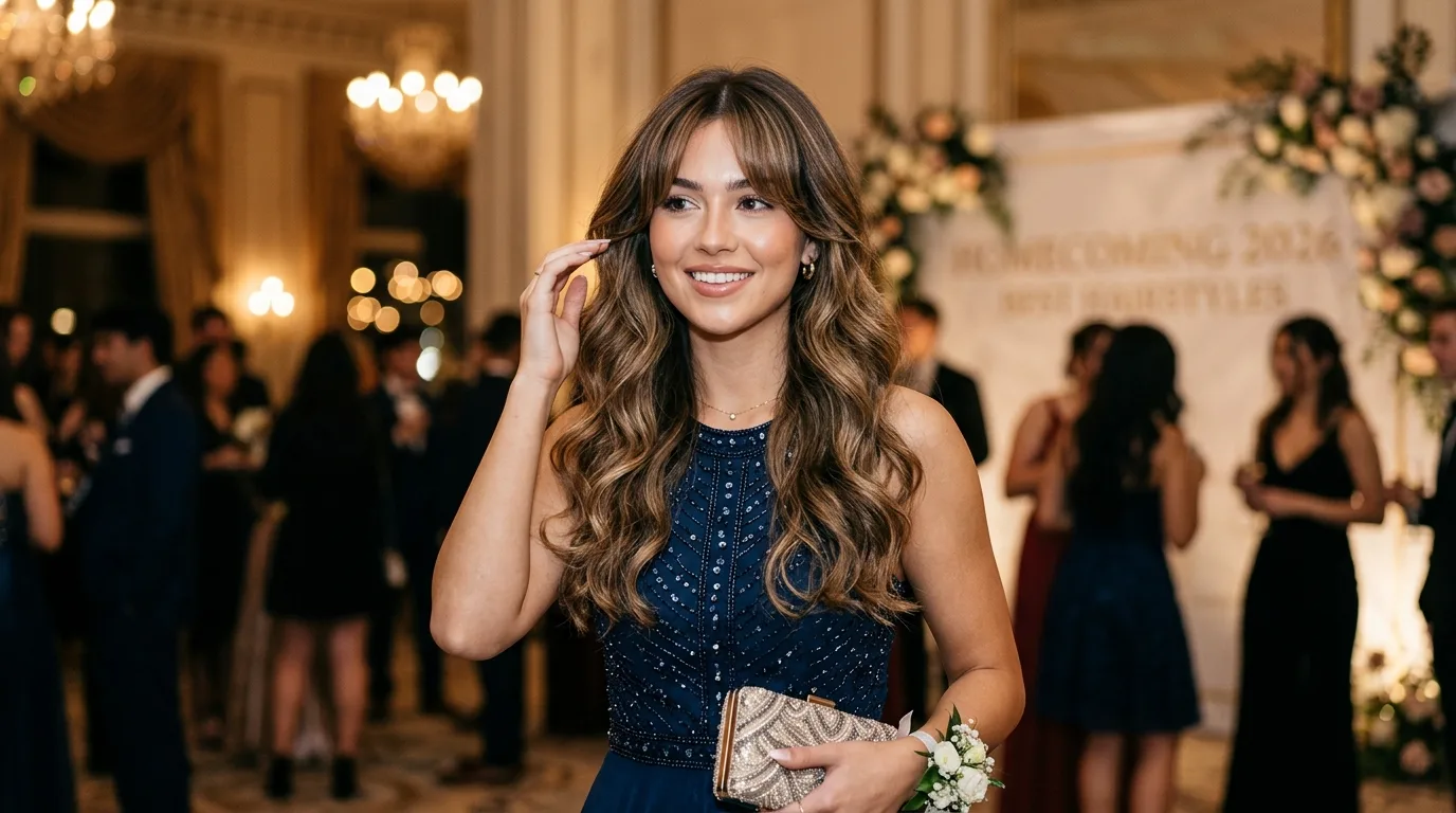 Curtain Bangs With Loose Waves