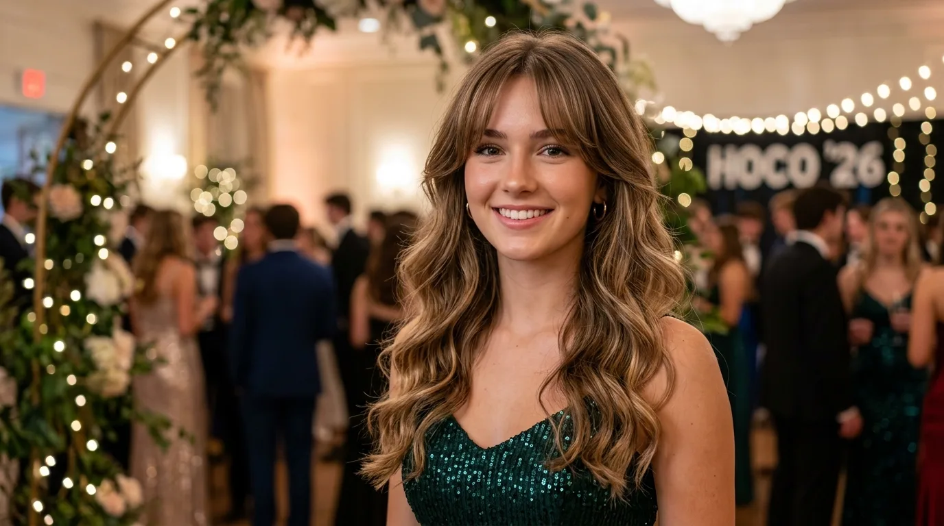 Curtain Bangs With Loose Waves