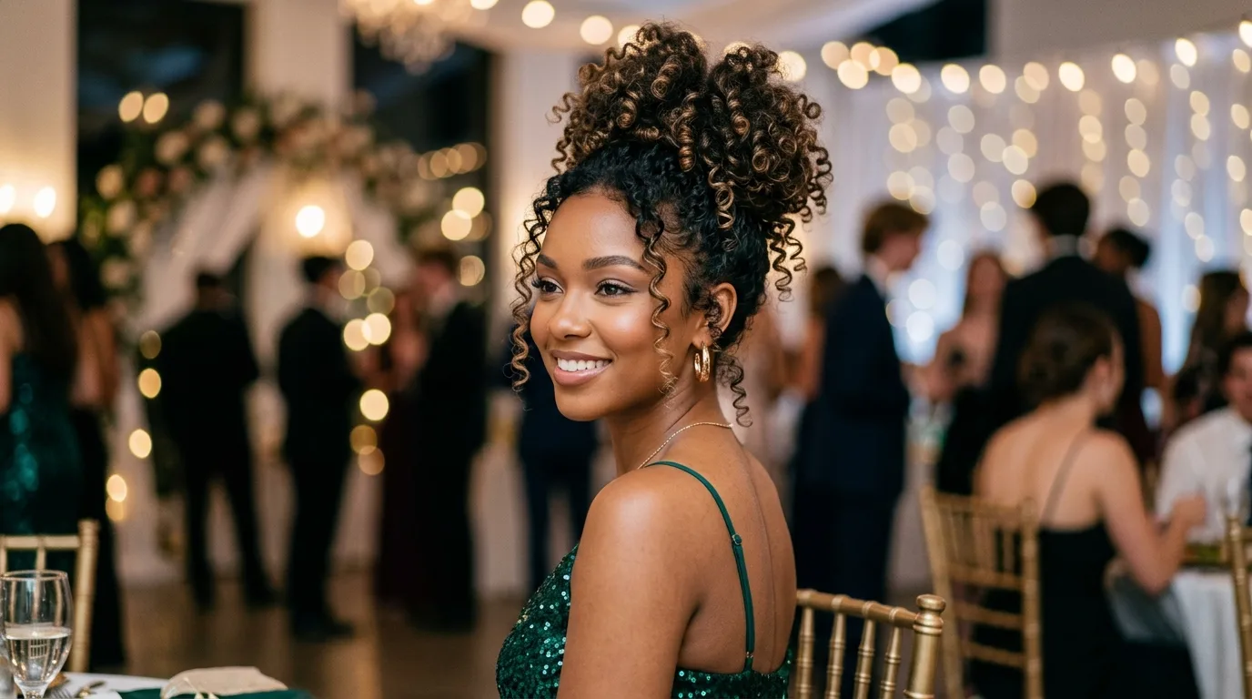 Curly High Bun