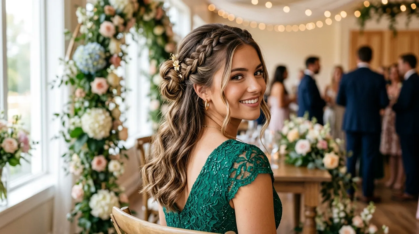 Half Up Hairstyle With Braids