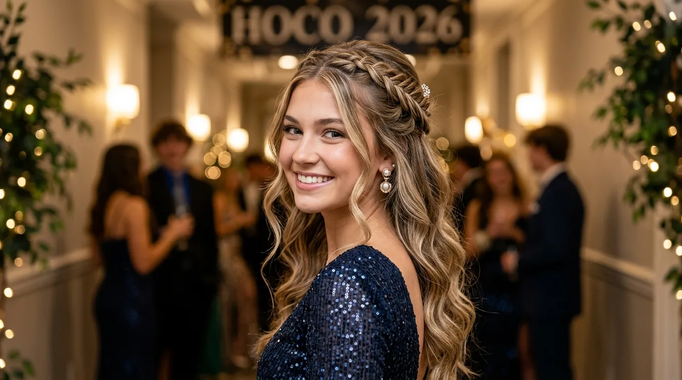 Half Up Hairstyle With Braids